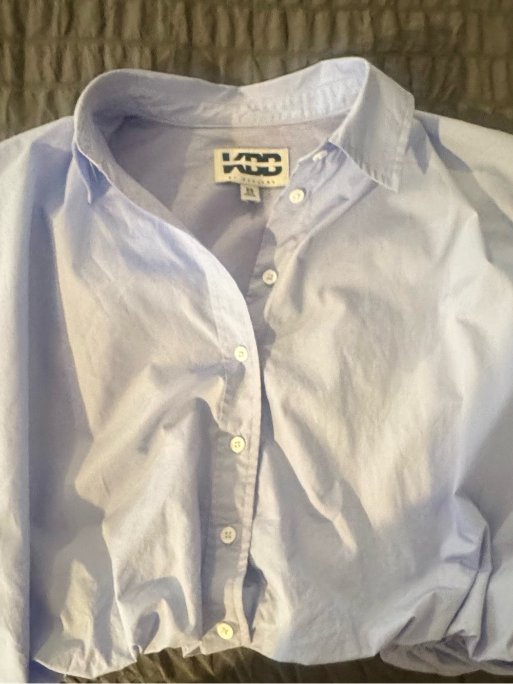 Relaxed Cotton Button-Down Blouse — Light Blue
